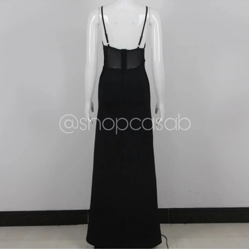 NEW! to CASA B💫|Starfish Embellished Glamorous Mesh Bustier High Slit Maxi Gown - Picture 11 of 13